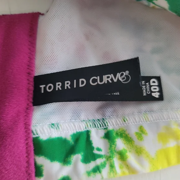 40D Torrid Curve Colorful Rainbow Tie Dye Wireless Bra - Picture 3 of 5